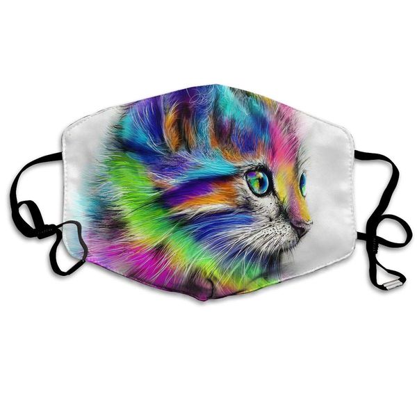 

dustproof washable reusable rainbow cat painting mouth cover mask protective warm windproof mask