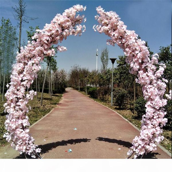 

2.5m artificial cherry blossom arch door road lead moon arch flower cherry arches shelf square decor for party wedding backdrop