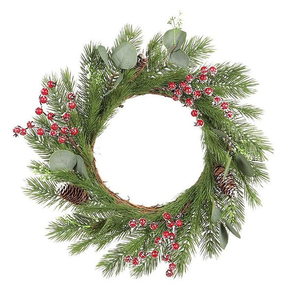 

1 pcs artificial christmas wreath, durable and waterproof wreath wall hanging christmas vine circle decoration