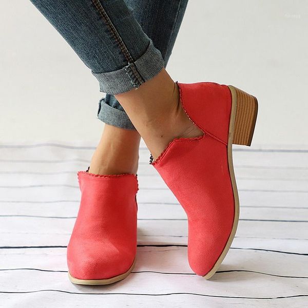 

fashion women low heel shoes women boots female square heel slip on pointed toe casual ladies shoes with trimmed zip1, Black