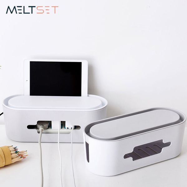 

plug electric wire orgainizer cable management box power line storage cases cover with phone tablet holder stand