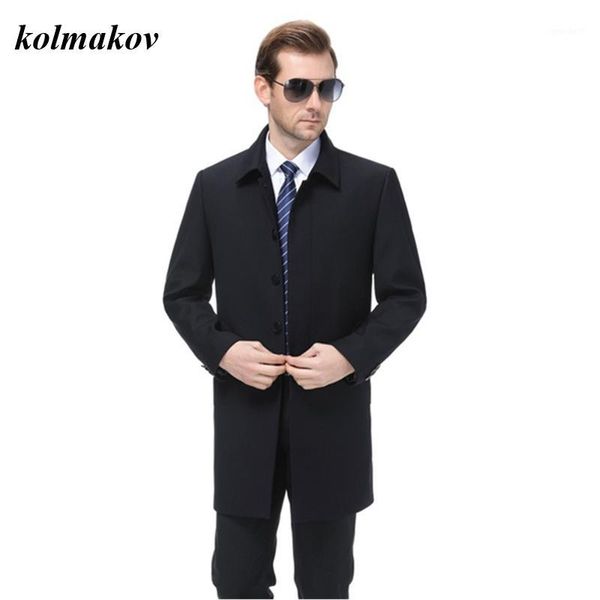 

men's trench coats 2021 arrival style men boutique coat business casual solid covered button black jacket overcoat size -4xl1, Tan;black