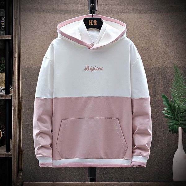 

2021 new men's hoodies autumn harajuku japanese streetwear patchwork casual sweatshirt male hip hop yellow hoodie men 2i4b, Black