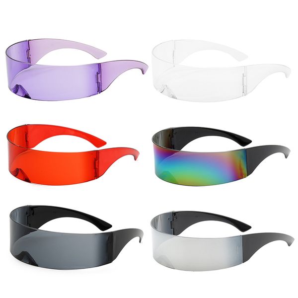 

riding newmirror windproof shield visor wrap sunglasses fashion party personality glasses 2021