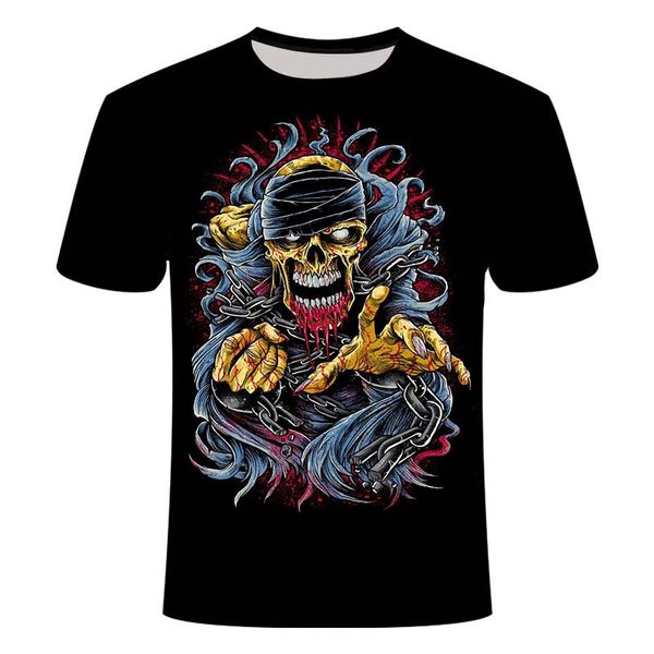 

skull skeleton punk rock gun vintage men clothing 3d print shirts plus size horror graphic men clothing