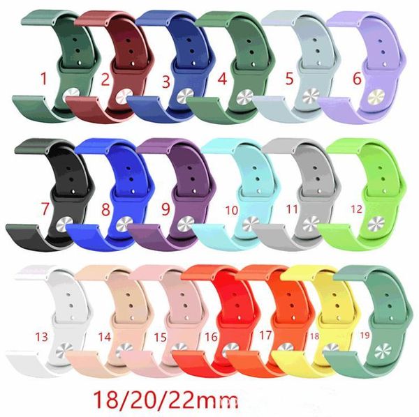 

18mm 20mm band for samsung gear sport s3 s2 classic frontier galaxy watch active 46mm 42mm strap for huami amazfit huawei gt 2 silicone band