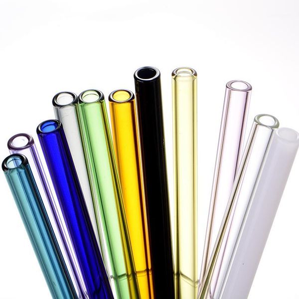 

drinking straws 10pc handmade reusable glass straw with 2pcs cleaning brush eco-friendly household straight pipet tubularis straw1