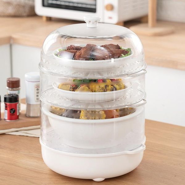 

3 layers stackable insulation cover dustproof transparent cover dustproof anti-mosquito leftover
