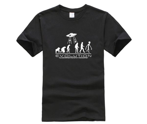 

men human evolution t shirt alien ufo fashion personality camiseta cartoon humor fit slim men t-shirts sport hooded sweatshirt hoodie