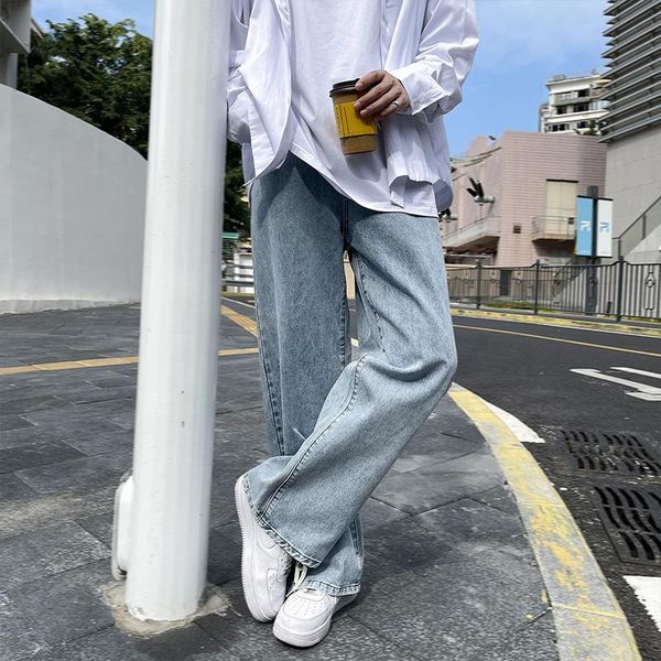 

hip hop design brand jeans for men's straight 2021 spring fashion loose punk skateboard moto bike vintage jean plus oversize, Blue