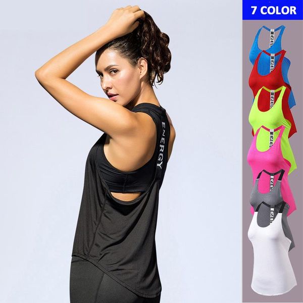 

women's clothes backless yoga compression sweatshirts female sports t shirts sleeveless workout tunics tank kg-554, White;red