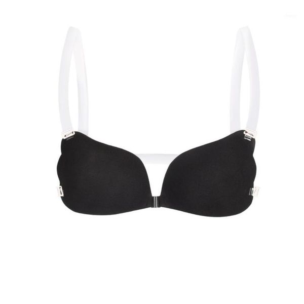 

new women self adhesive silicone invisible push-up bra with 2 convertible clear straps1, Red;black