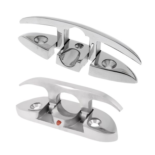 

6'' and 4-1/2'' stainless steel folding cleat, flip-up dock cleat, pack of 2
