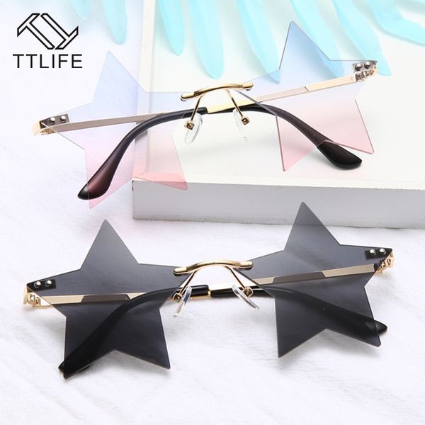 

women star sunglasses ttlife street rimless fashion sun alloy frame ladies stylish clear lens glasses eyewear