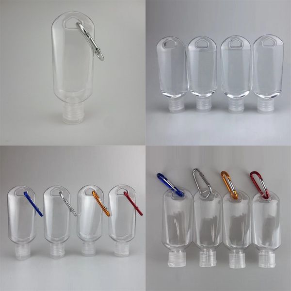 

portable empty lotion bottles clear transparent travel liquid makeup container refillable hand sanitizer bottle with keyring hook 1 3mn a29