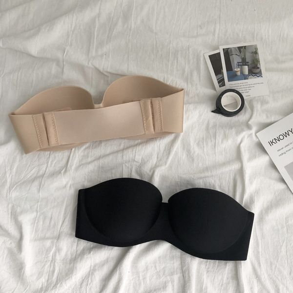 

strapless beauty back underwear female close together, holding anti slip small chest invisible bra