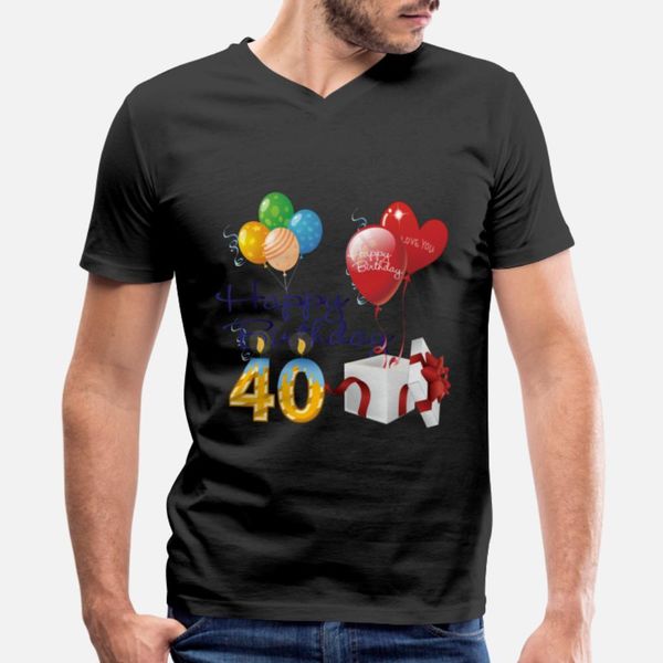 

40th happy birthday balloons candle present t shirt leisure unique trendy tracksuit hoodie sweatshirt