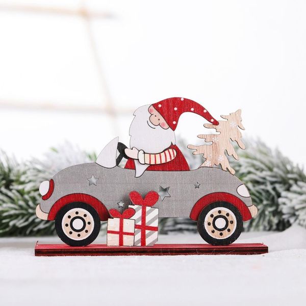

wodden рождество новый декор санта-клауса мешок подарка вождение автомобиля xmas tree украшения деревянные christms декор дети натал подароч