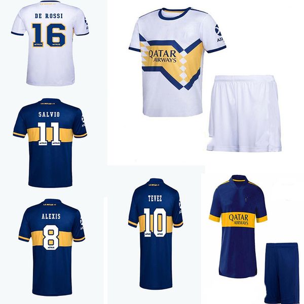 

sal2020 2021 boca juniors soccer jersey home away maradona gago osvaldo carlitos perez de rossi tevez pavon jrs men +kids football shirt, Black;yellow