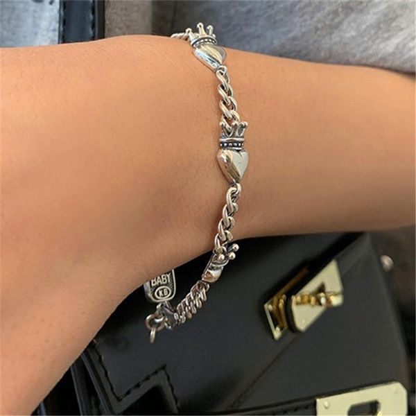 

charm bracelets miuoxion vintage love crown bracelet personality fashion square jewelry for women feature namour gift all seasons, Golden;silver