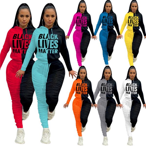 

women fleece tracksuit hooded 2 piece set long sleeve hoodiesleggings fall winter clothes contrast color jogger sets sports outfits 4046, White