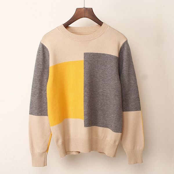 

2021 new multicolor autumn winter women o-neck knitted jumper loose casual warm femme sweater i498, White;black