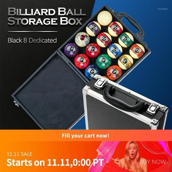 

billiard balls ball storage box leather aluminum 25cmx25cmx7.5cm carry handle pu accessory for black 8 pool cue1