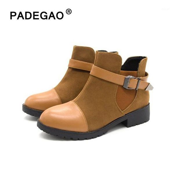 

boots autumn winter women's buckle ankle woman patchwork pumps women zip low heels female ladies comfort shoe plus size 431, Black