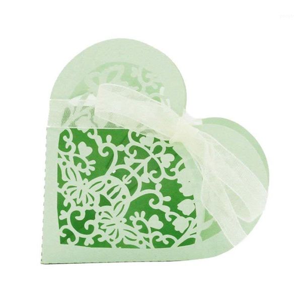 

gift wrap -lot of 20 candy box heart paper for wedding party - green1