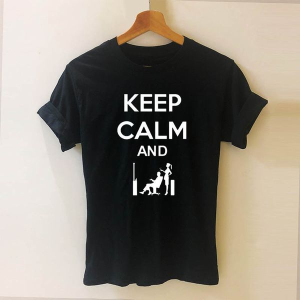 

успокойтесь и парикмахер парикмахер для печати дизайнеров casual cotton hipster смешной для девушки корабля падения толстовки футболки толст