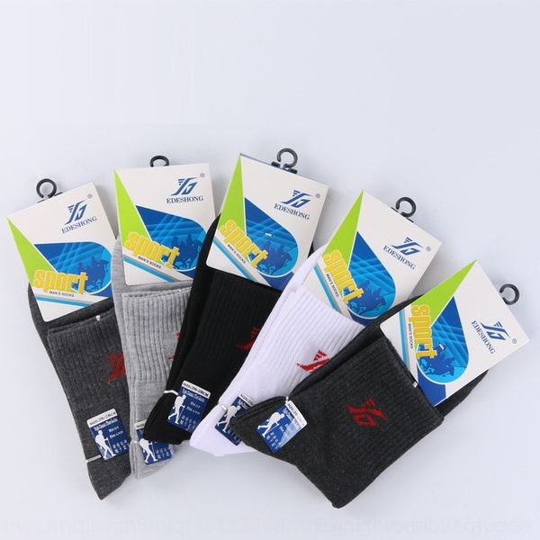 

zdm74 independent packaging thick style supermarket men's autumn and winter polyester socks tube cotton casual medium socks medium sock, Black