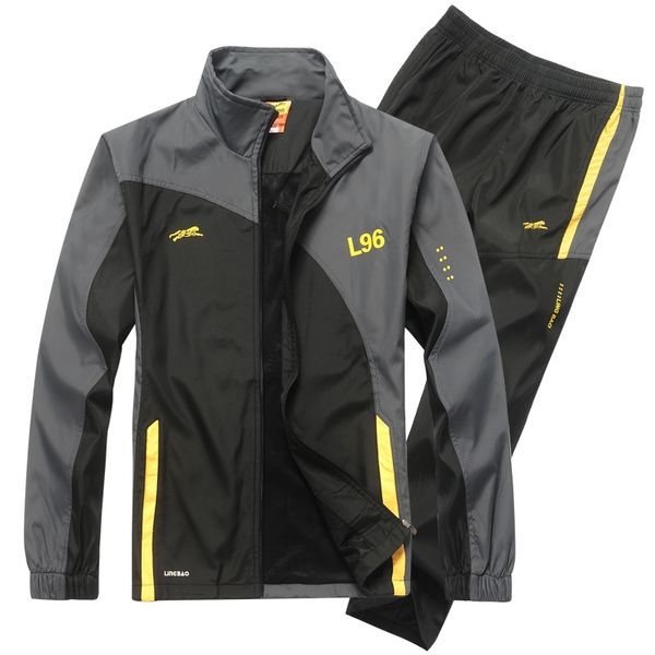 

ectic men's sports suits tracksuits sport suit mens running suit quick dry workout fitness jogging gym men tracksuit sets 201119, Gray