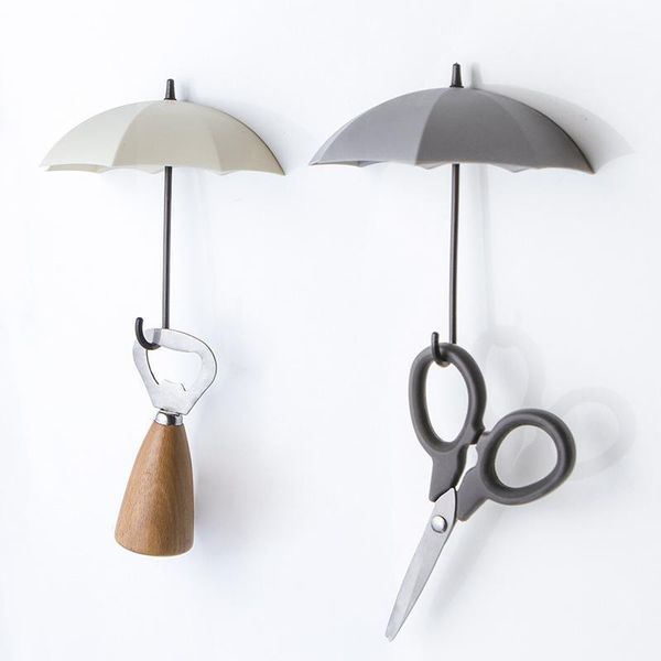

hooks & rails 3pcs umbrella shaped adhesive door wall key hook home organizer decorative rack hanger living room decor supplies1