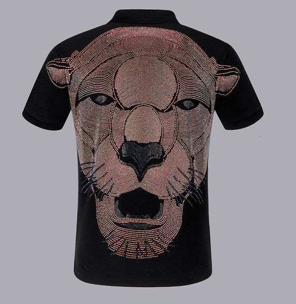 

2021 new polo shirt men summer cotton turn-down collar breathable anti-wrinkle business tee diamond design 5jfm, White;black