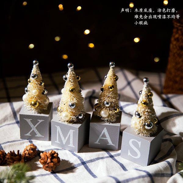 

tree counter table ornament window christmas setting decoration wooden mini decorations