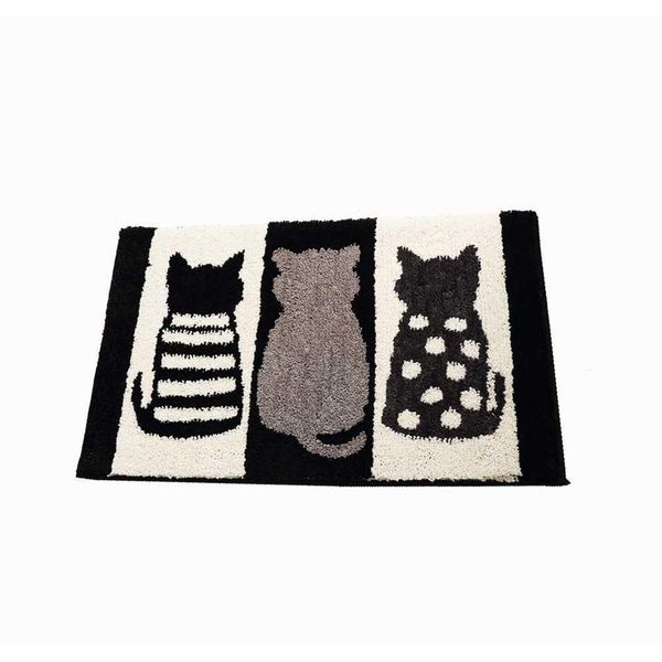 

cute 3 cats door mats bathroom mats non-slip absorbent kitchen rug machine washable rug - qylmnu bdebaby