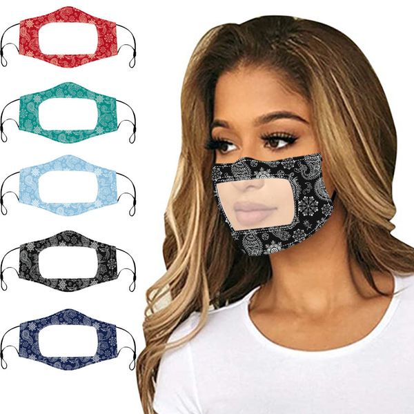 

new clear 30#1pc visible window outdoor with expression for deaf mute christmas party mask snowflake printing mouth cover