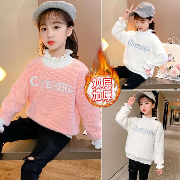 

thickened girls' sweater autumn winter 2020 children's pullover, Blue