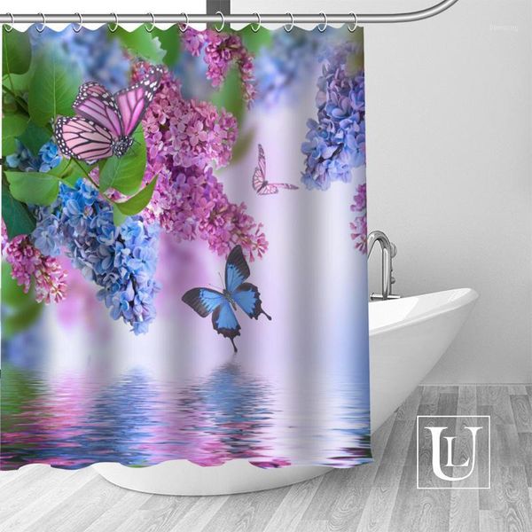

lilac flowers shower curtains custom bathroom curtain waterproof bathroom fabric polyester shower curtain