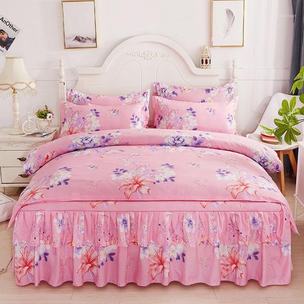 

bedding sets fashion modern set comforter 4pcs/set pastoral bed linen classic skirt duvet cover pillowcase1