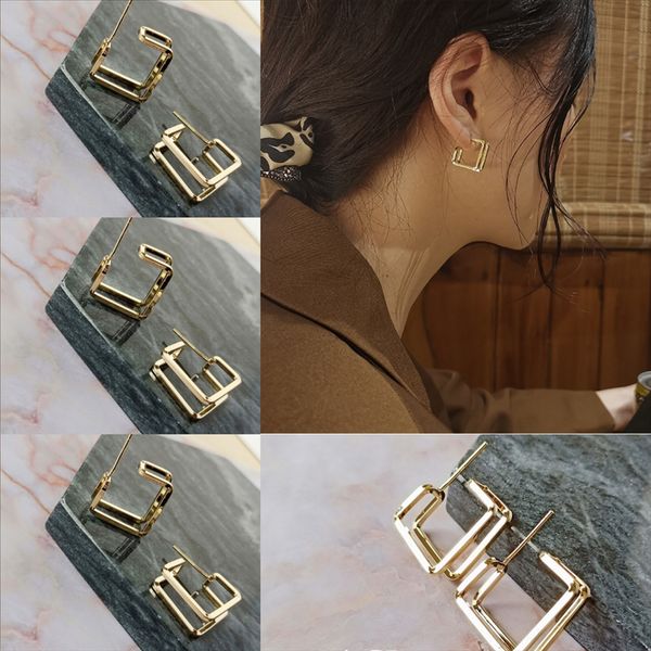 

p8fj vintage two piercing one side golden chain crystal rhinestone moon star earring cuff forhole ear plugs