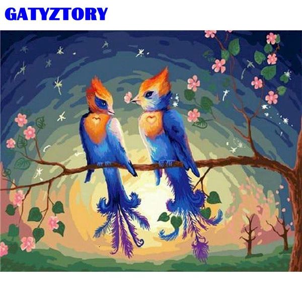 

gatyztory two blue birds animal picture by numbers kits for adults handmade unique gift 60x75cm framed home decoration ps