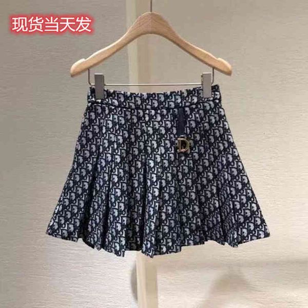 

d skirts word knitted half jacquard a autumn flower printed high waist pleated skirt ku5i, Black
