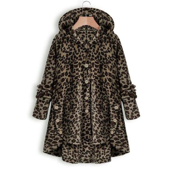 

women's wool & blends winter plus size s-5xl women button coat fluffy tail hooded pullover loose oversize coats warm outwear for 2021, Black