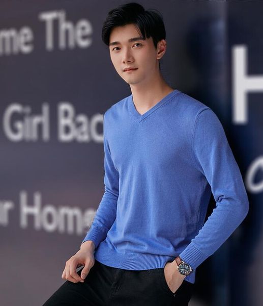 

men's sweaters mens youth sweater long sleeve hedging v-neck, White;black