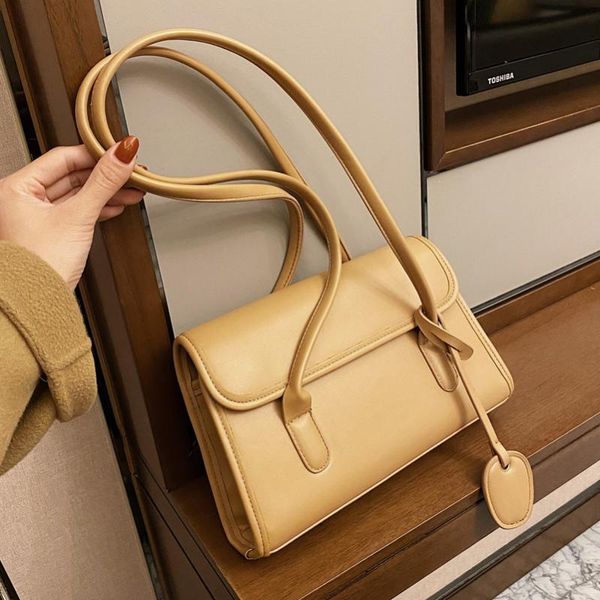 

shoulder bags brand designer pu leather women's bag retro simple handbag small flap crossbody