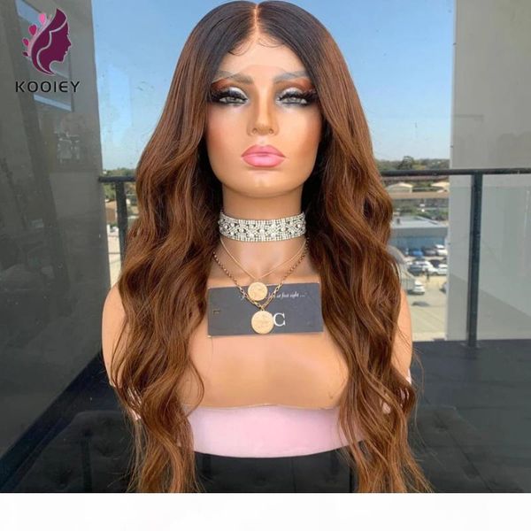 

ombre brown body wave human hair lace front wigs 180% density ombre dark brown color brazilian remy wave wigs pre plucked, Black;brown