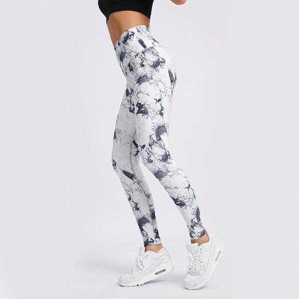 

women pattern leggings print fitness leggings for ladies sporting tie-dye workout legging jogging elastic slim white femme #t2g, Black