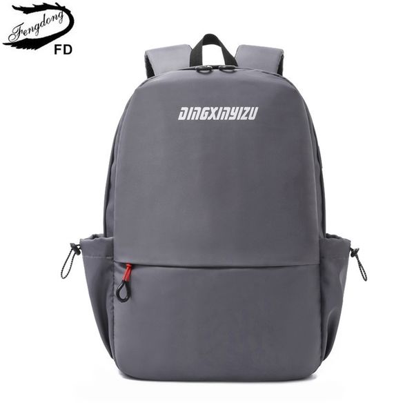 Sacchetti di scuola Fengdong per ragazzi adolescenti zaino da viaggio in nylon leggero impermeabile libro carica usb per gli uomini piccolo bagpack LJ201029