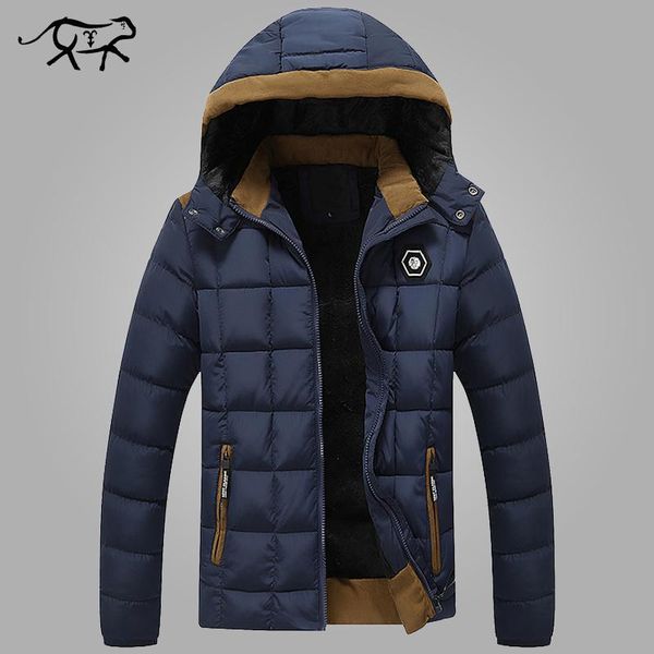 

2020 new brand mens winter jackets and coats thicken warm jacket men coat hooded cotton-padded male clothing hommer parkas, Black